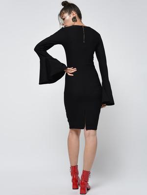 bell sleeved bodycon dress - 15979218 - Standard Image - 4
