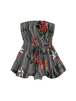 Floral tie back romper - 15979281 - Very Small Image - 1