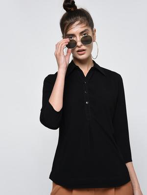 roll up sleeved gather detail top - 15979304 - Standard Image - 2