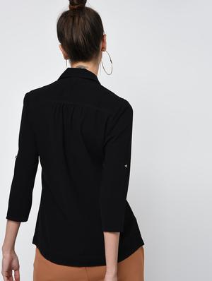 roll up sleeved gather detail top - 15979304 - Standard Image - 4