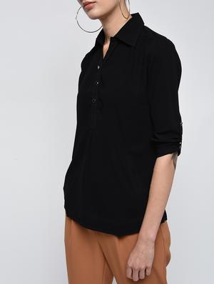 roll up sleeved gather detail top - 15979304 - Standard Image - 5