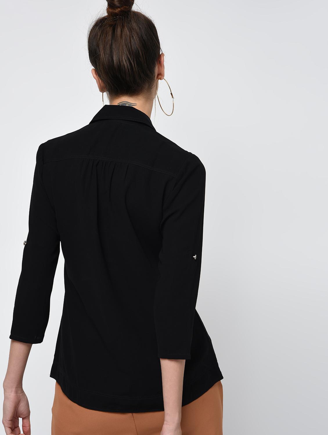 roll up sleeved gather detail top - 15979304 - Zoom Image - 4