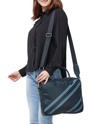 blue leatherette (pu) laptop bag - 15979437 - Standard Image - 5