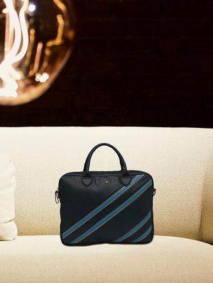blue leatherette (pu) laptop bag - 15979437 - Standard Image - 6