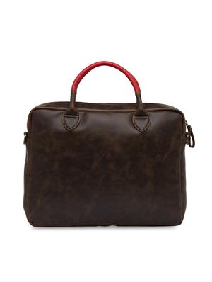 brown leatherette (pu) laptop bag - 15979438 - Standard Image - 2