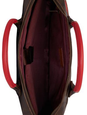 brown leatherette (pu) laptop bag - 15979438 - Standard Image - 3