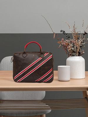 brown leatherette (pu) laptop bag - 15979438 - Standard Image - 5