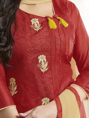 embroidered unstitched suit - 15979491 - Standard Image - 2