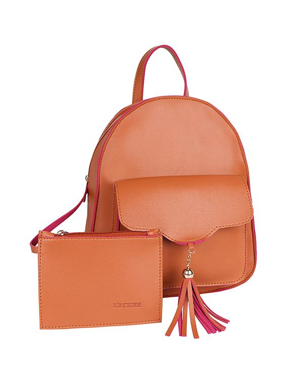 tan leatherette (pu) fashion backpack - 15979688 - Zoom Image - 1
