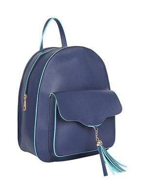 blue leatherette (pu) regular backpack - 15980229 - Standard Image - 5