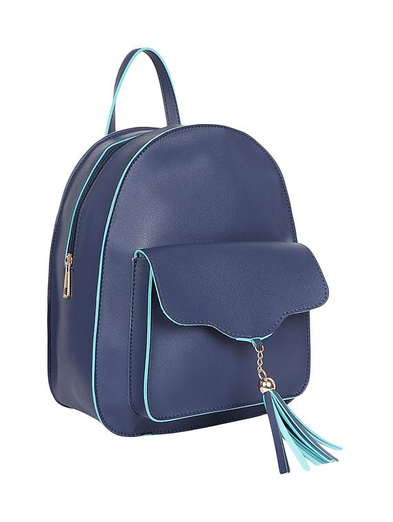 blue leatherette (pu) regular backpack - 15980229 - Zoom Image - 5