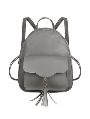 grey leatherette (pu) regular backpack - 15980500 - Standard Image - 2