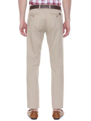 beige cotton flat front casual trouser - 15981573 - Standard Image - 2