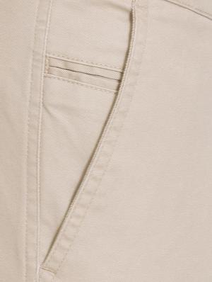 beige cotton flat front casual trouser - 15981573 - Standard Image - 4