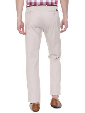 white cotton flat front casual trouser - 15981576 - Standard Image - 2