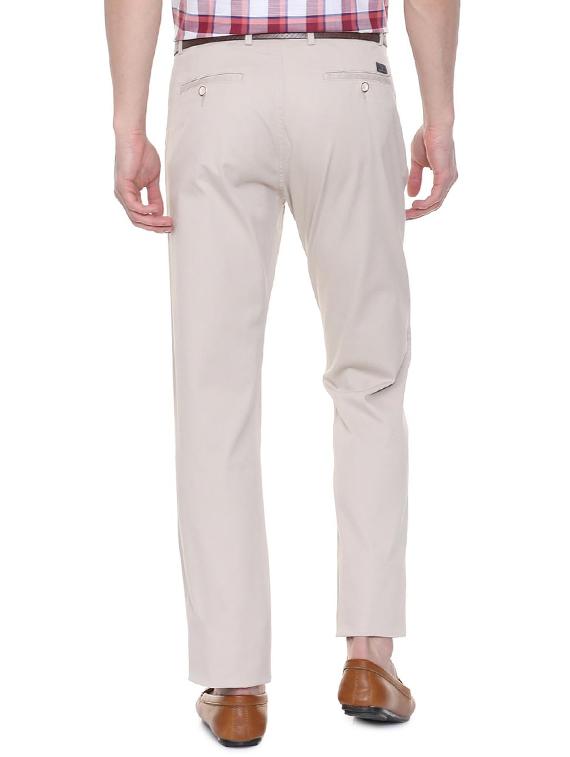 white cotton flat front casual trouser - 15981576 - Zoom Image - 2