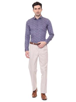 white cotton pleated formal trouser - 15981688 - Standard Image - 3