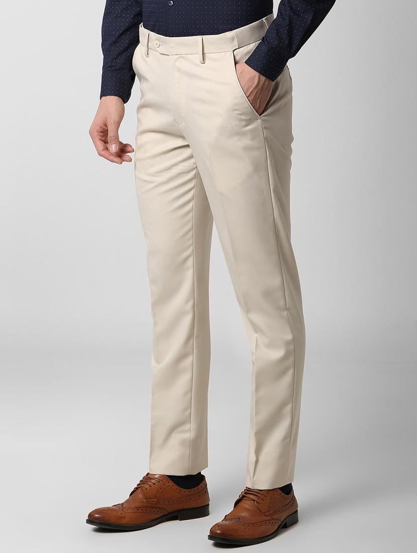 beige polyester blend formal trouser - 15981754 - Zoom Image - 2