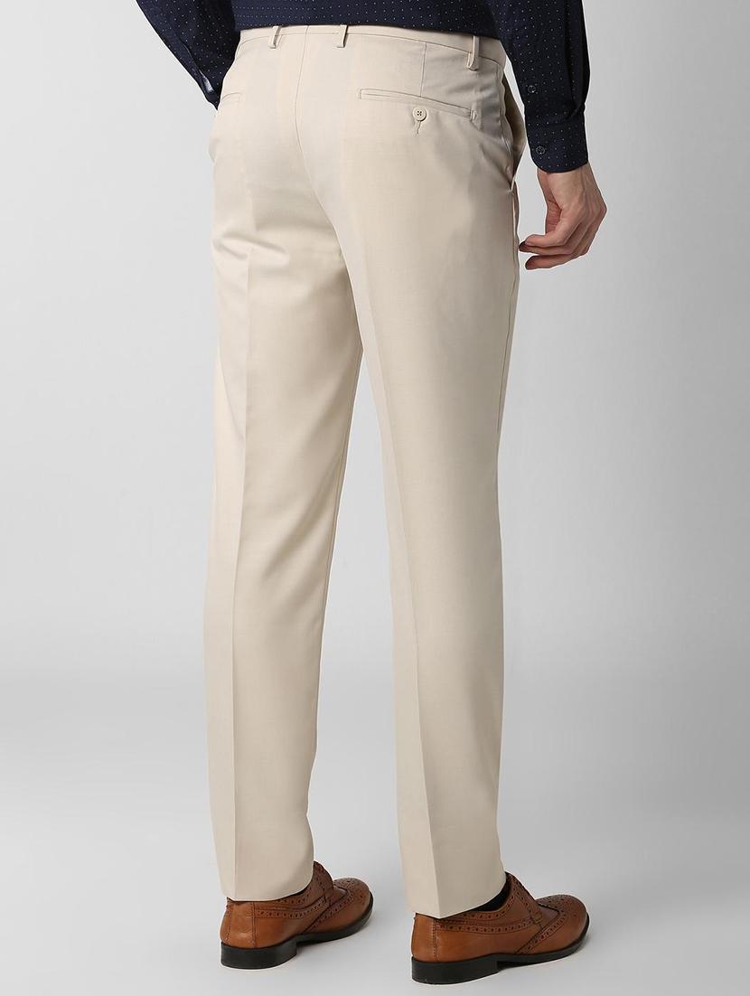 beige polyester blend formal trouser - 15981754 - Zoom Image - 3