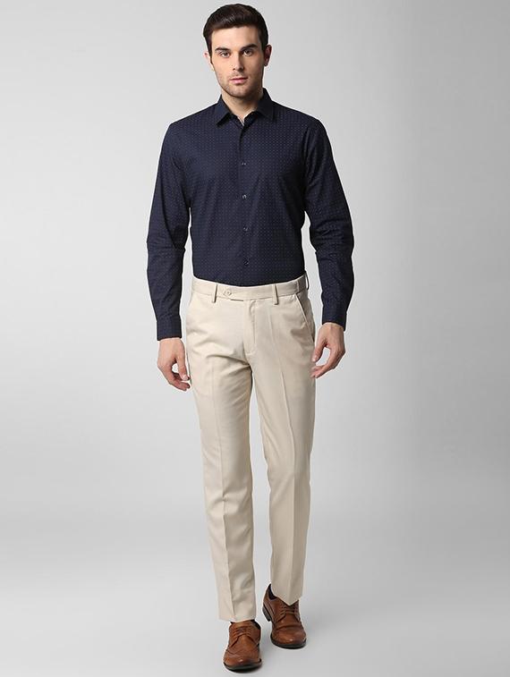 beige polyester blend formal trouser - 15981754 - Zoom Image - 4