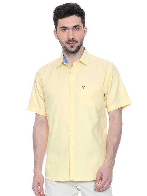 yellow solid casual shirt - 15981965 - Standard Image - 1