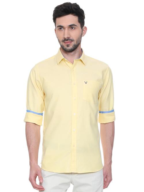 yellow solid casual shirt - 15981971 - Standard Image - 1