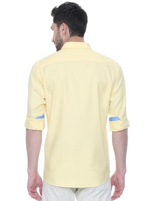 yellow solid casual shirt - 15981971 - Standard Image - 2