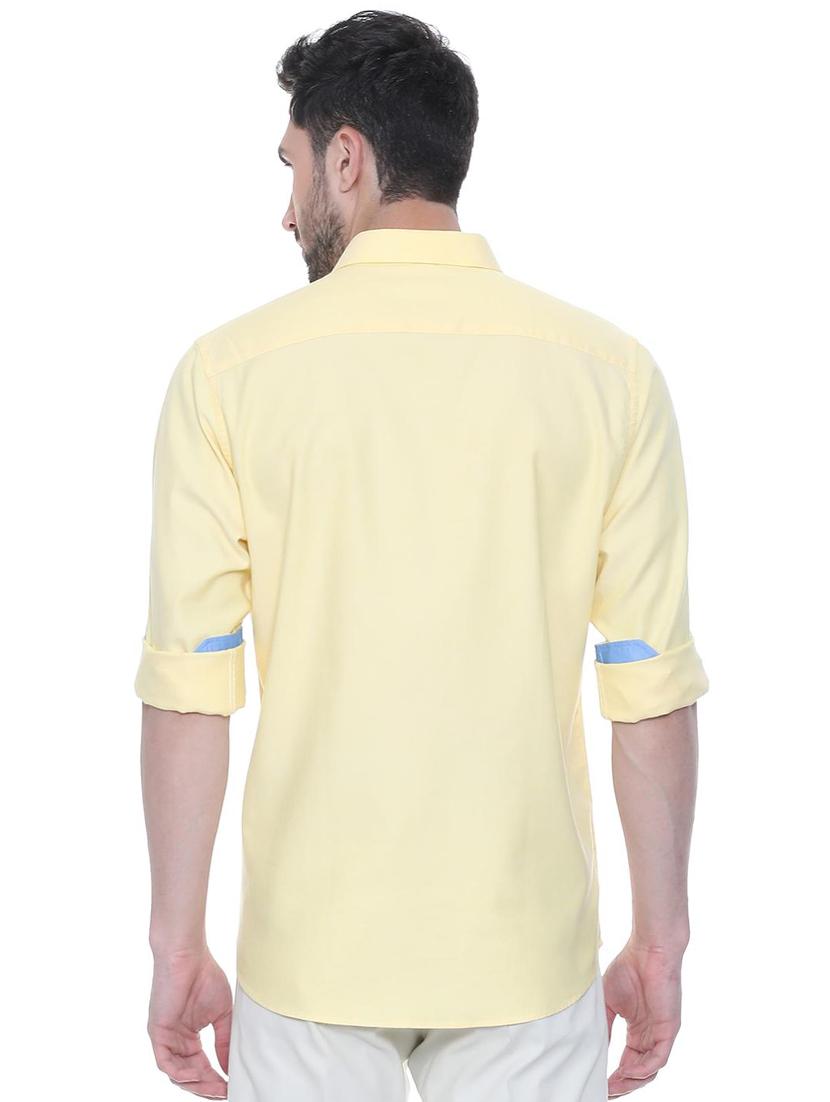 yellow solid casual shirt - 15981971 - Zoom Image - 2