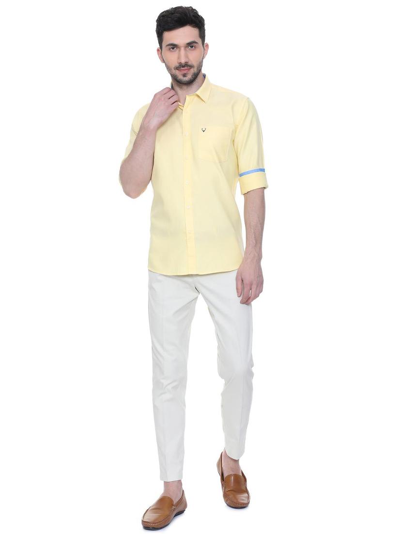 yellow solid casual shirt - 15981971 - Zoom Image - 3