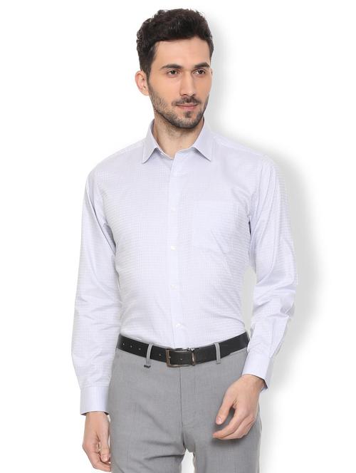 grey cotton formal shirt - 15982151 - Standard Image - 1