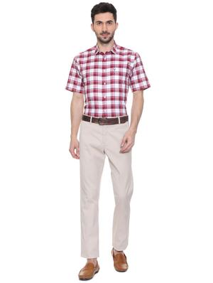 maroon checkered casual shirt - 15982214 - Standard Image - 3