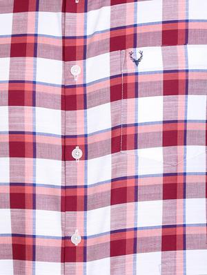 maroon checkered casual shirt - 15982214 - Standard Image - 4