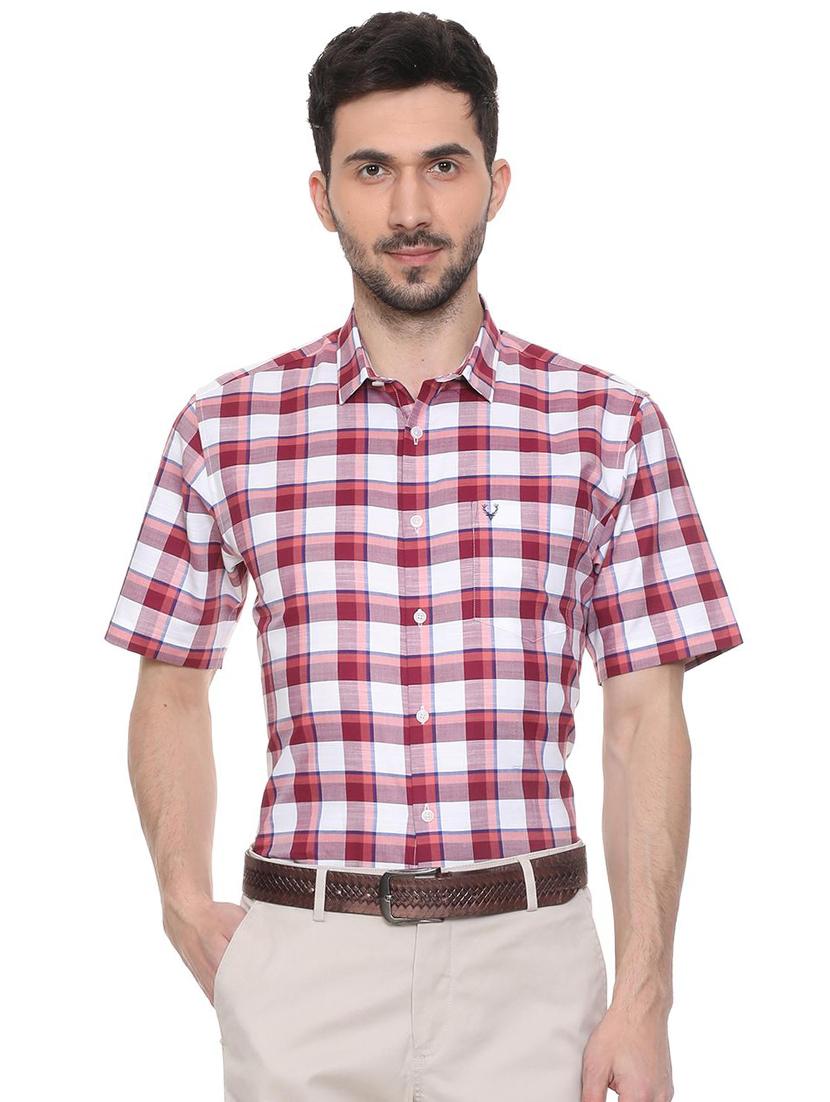 maroon checkered casual shirt - 15982214 - Zoom Image - 1