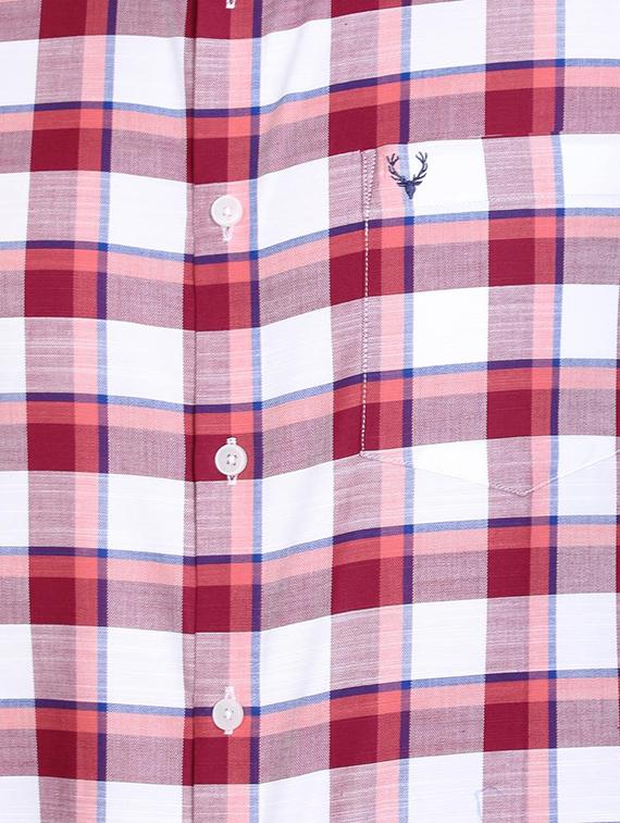 maroon checkered casual shirt - 15982214 - Zoom Image - 4