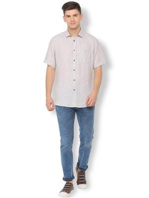 grey solid casual shirt - 15982284 - Standard Image - 3