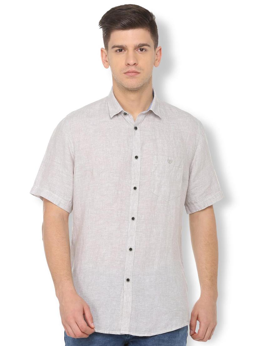 grey solid casual shirt - 15982284 - Zoom Image - 1