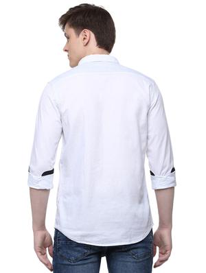 white solid casual shirt - 15982424 - Standard Image - 2