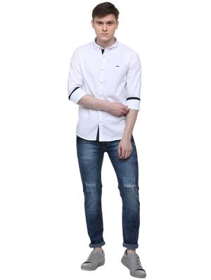 white solid casual shirt - 15982424 - Standard Image - 3