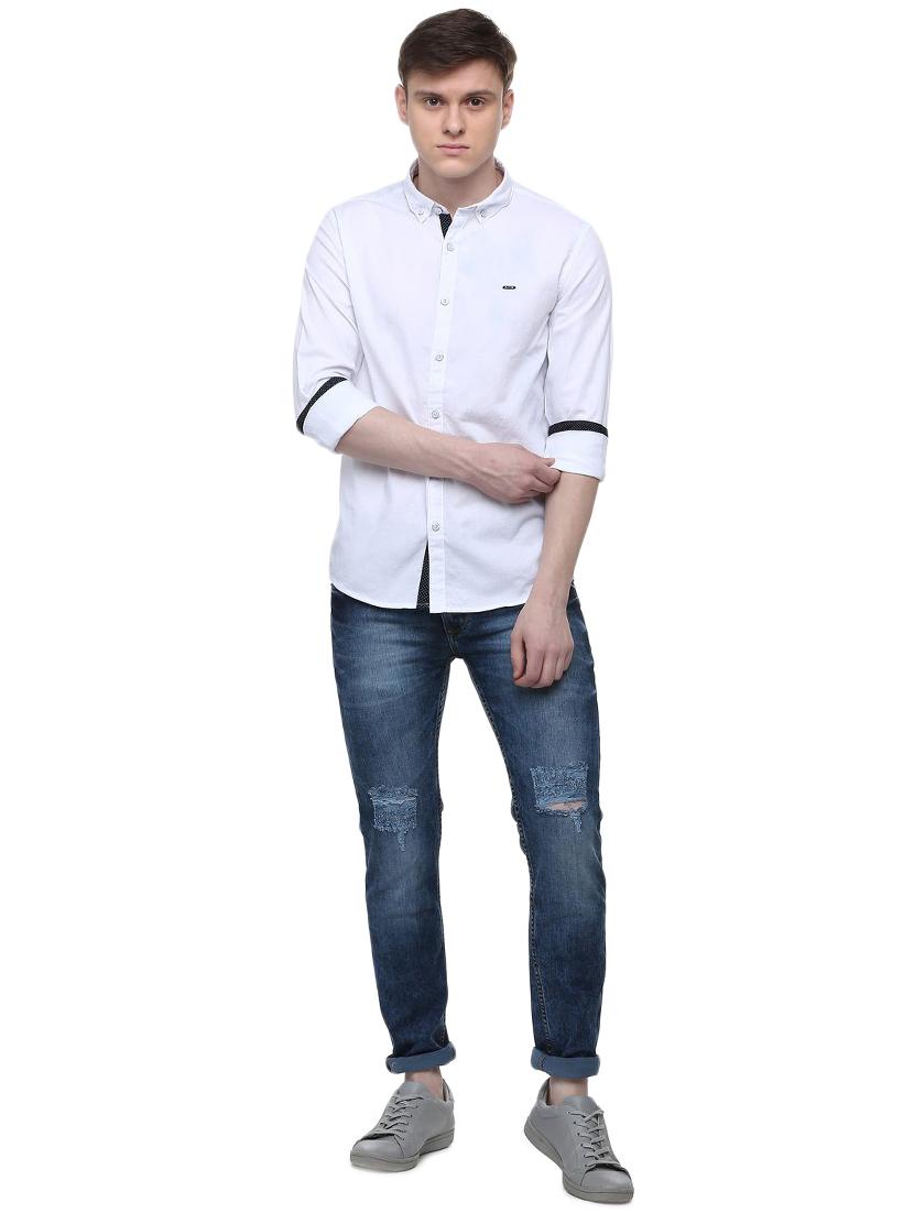 white solid casual shirt - 15982424 - Zoom Image - 3