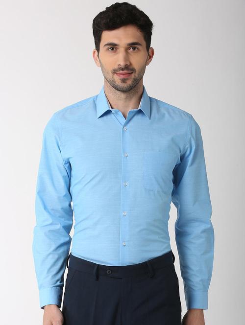 blue cotton formal shirt - 15982664 - Standard Image - 1