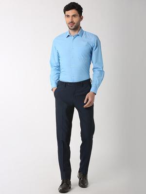 blue cotton formal shirt - 15982664 - Standard Image - 4