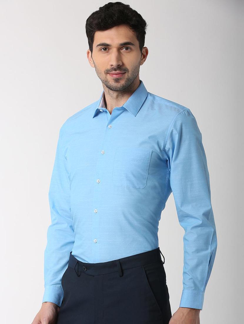 blue cotton formal shirt - 15982664 - Zoom Image - 2