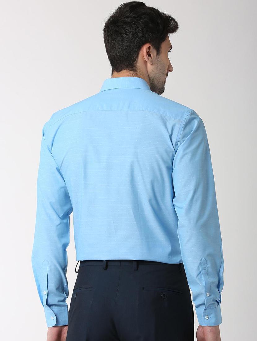blue cotton formal shirt - 15982664 - Zoom Image - 3