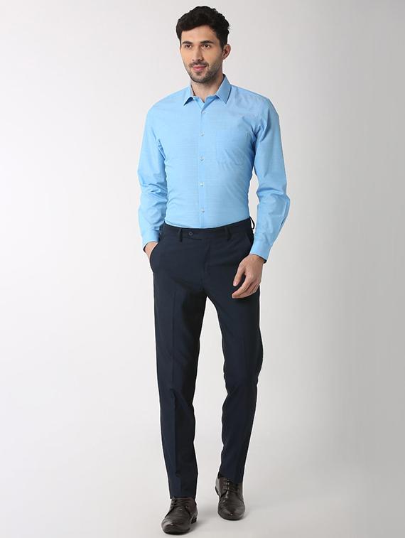 blue cotton formal shirt - 15982664 - Zoom Image - 4