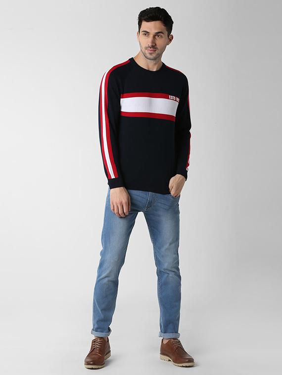navy blue cotton pullover - 15982754 - Zoom Image - 4