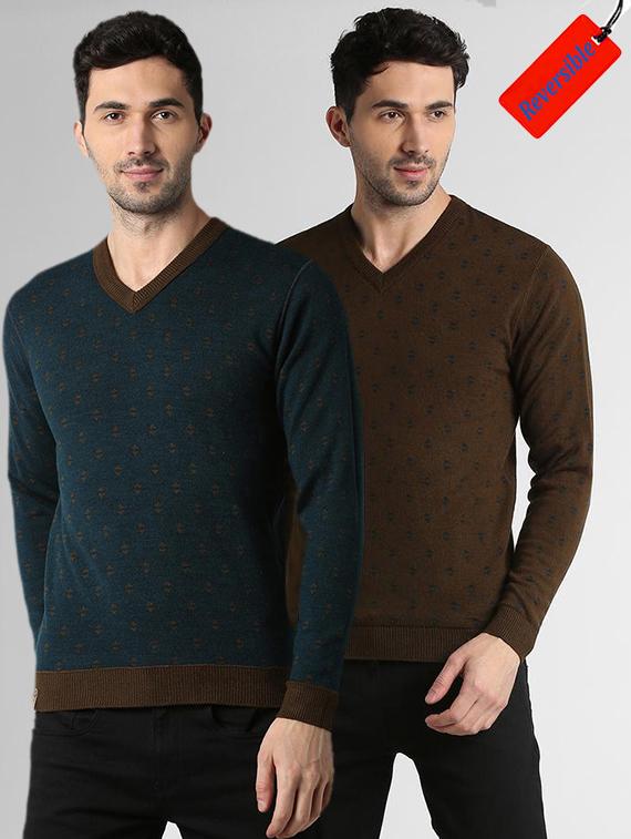 blue acrylic reversible pullover - 15982770 - Zoom Image - 1