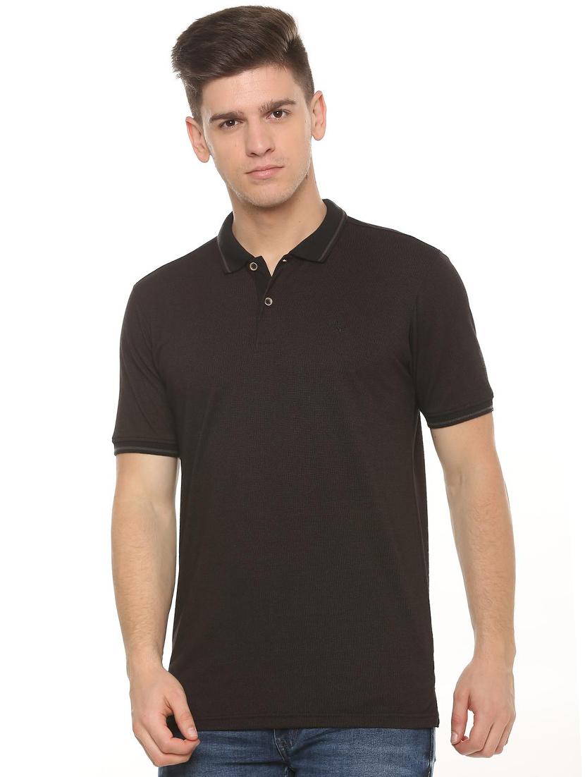 black cotton polo t-shirt - 15982860 - Zoom Image - 1