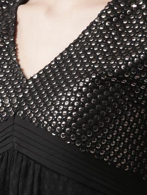 sheer sleeved sequined maxi dress - 15983343 - Standard Image - 4