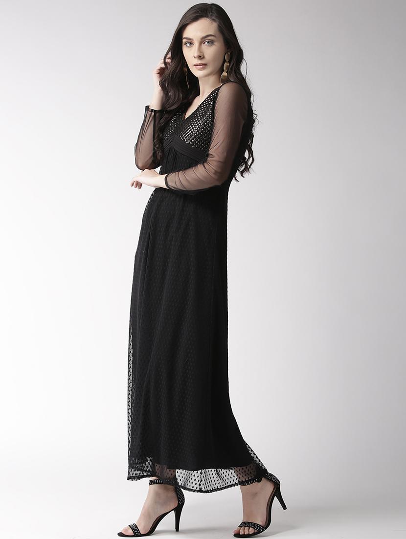 sheer sleeved sequined maxi dress - 15983343 - Zoom Image - 2