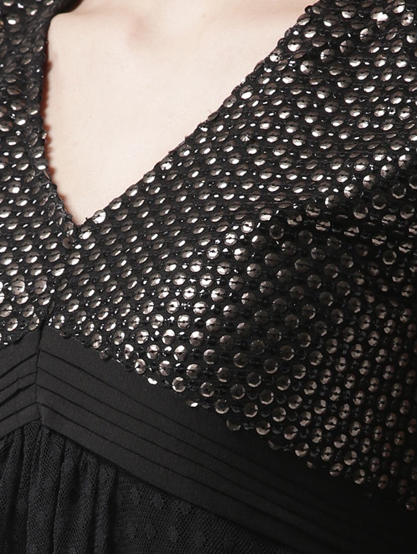 sheer sleeved sequined maxi dress - 15983343 - Zoom Image - 4